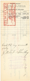 1925 Bob Shawkey Signed New York Yankees Payroll Check (Beckett)